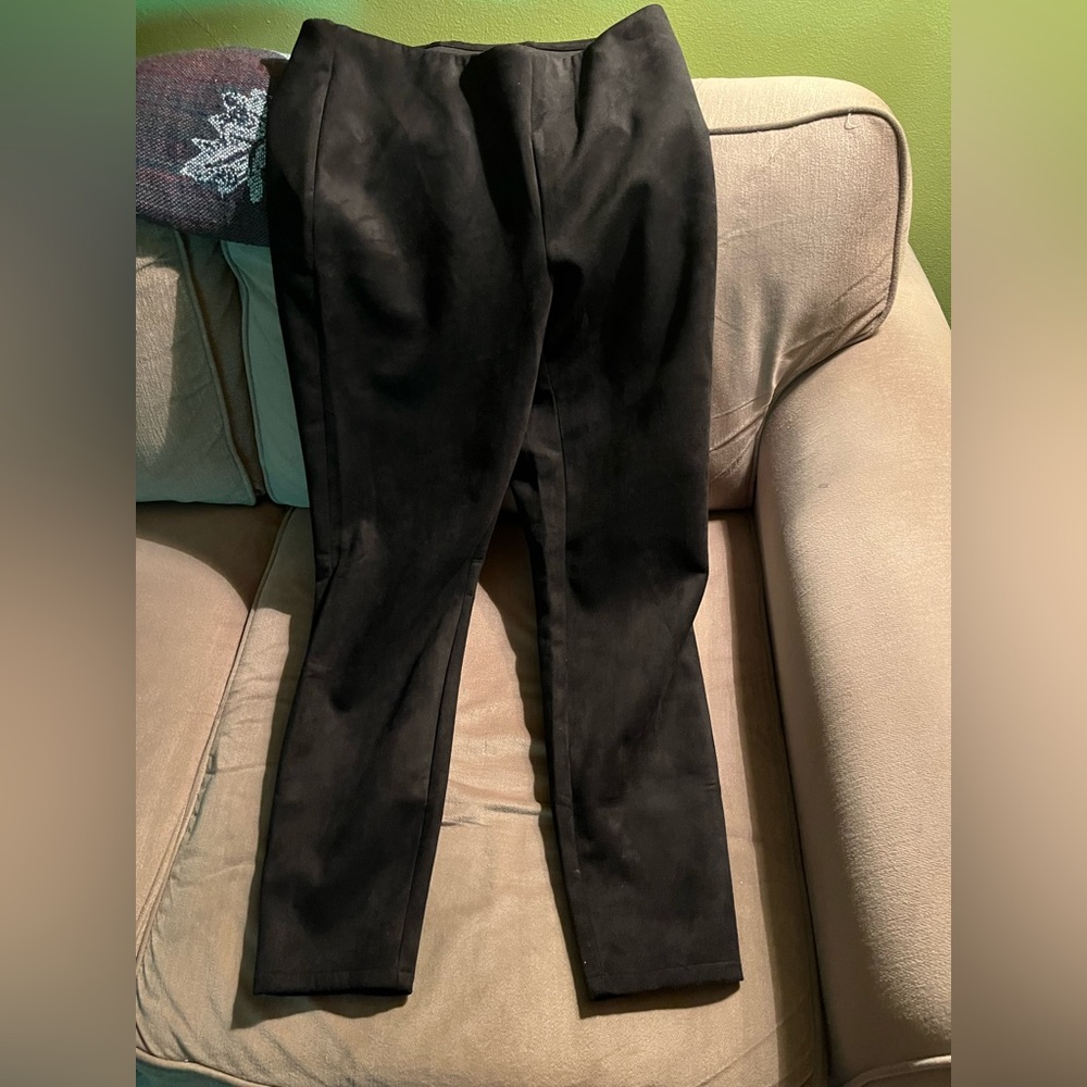 Belle Faux suede black pants. size 12.( never worn)
